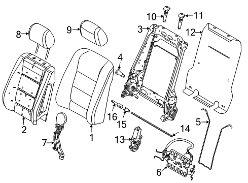 2011 Ford Explorer Front Seat Components Diagram