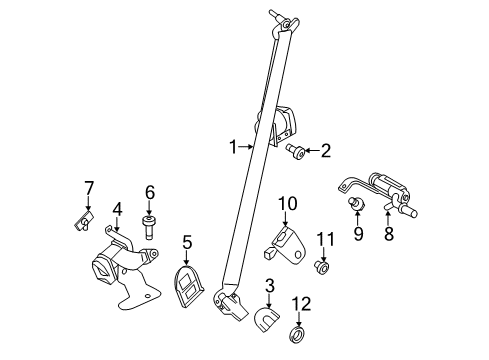 2014 Ford Police Interceptor Utility Second Row Seat Belts Diagram 1 - Thumbnail