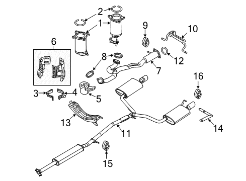 2012 Lincoln MKT Exhaust Components Diagram