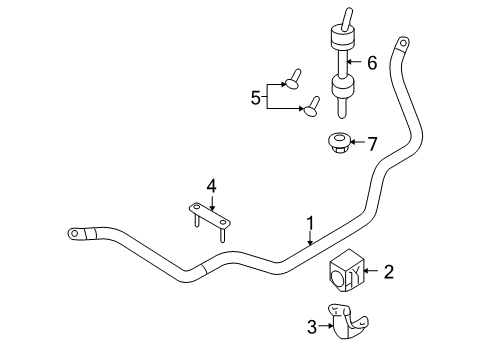 2014 Ford F-150 Stabilizer Bar & Components - Front Diagram 2 - Thumbnail