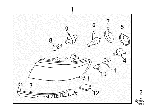2012 Lincoln MKZ Backup Lamp Bulb Diagram for 8L2Z-13466-A