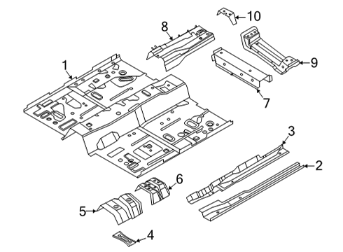 2023 Ford Maverick Floor & Rails Diagram 1 - Thumbnail