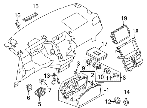 2012 Lincoln MKX A/C & Heater Control Units Diagram