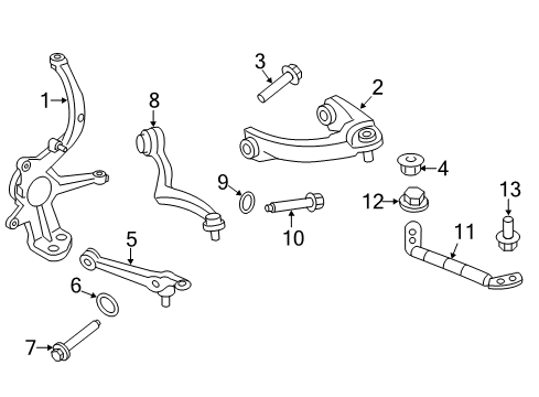2010 Ford Fusion Front Suspension, Control Arm, Stabilizer Bar Diagram 2 - Thumbnail