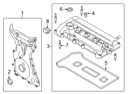 2017 Ford C-Max Valve & Timing Covers Diagram