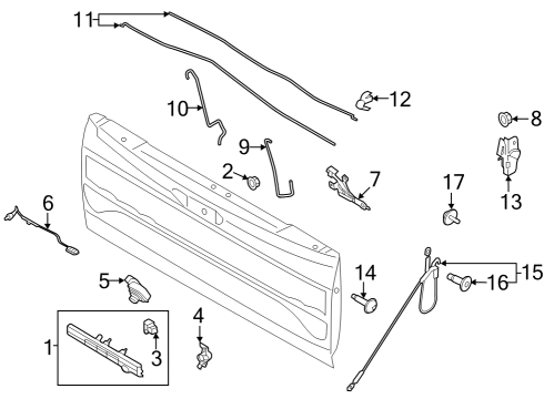 2022 Ford F-150 Lightning Lock & Hardware Diagram 3 - Thumbnail