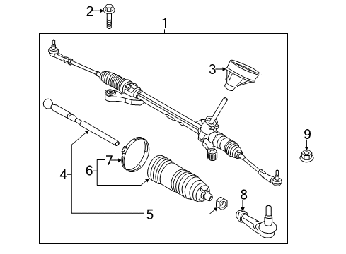 2018 Ford Fiesta Outer Tie Rod, Passenger Side Diagram for BE8Z-3A130-A