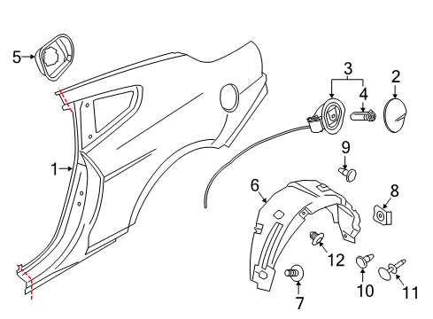 2019 Ford Mustang Headliner Retainer Clip, Charcoal Black Diagram for -W714340-SSC