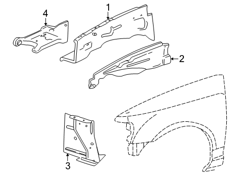 2001 Ford Explorer Sport Upper Rail, Front Passenger Side Diagram for F77Z-16C274-AA