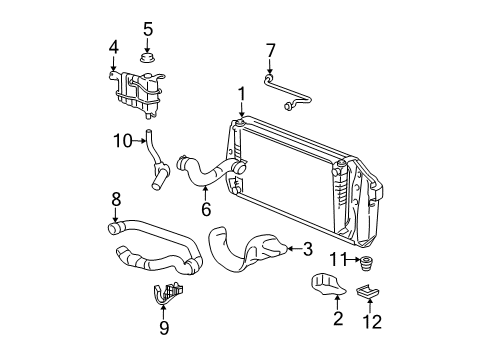 2005 Ford Expedition Radiator & Components Diagram