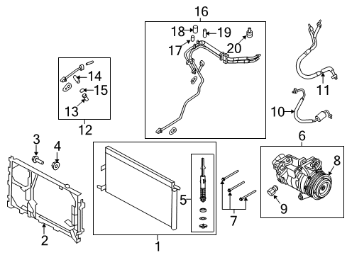 2015 Ford Expedition A/C Condenser, Compressor & Lines Diagram