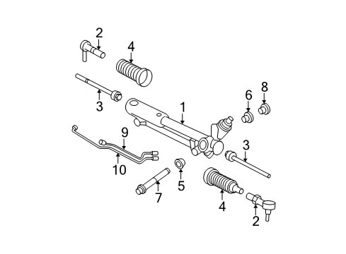2009 Mercury Mountaineer Steering Column & Wheel, Steering Gear & Linkage Diagram 3 - Thumbnail
