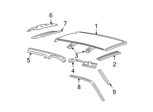 2009 Ford Expedition Roof & Components Diagram