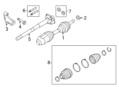 2012 Lincoln MKS Drive Axles - Front Diagram 1 - Thumbnail