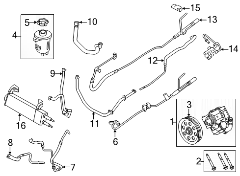 2018 Ford F-350 Super Duty Power Steering Pump Diagram for HC3Z-3A674-G