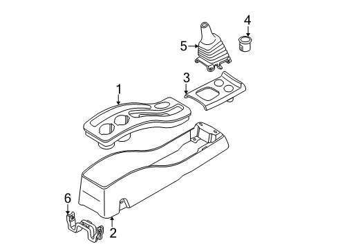 2004 Ford Escape Console Panel, Upper Diagram for YL8Z-78045E24-AAC