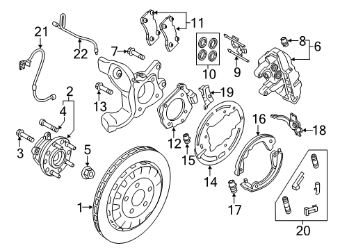 2019 Ford Mustang Brake Pads, Front Diagram for FR3Z-2001-P