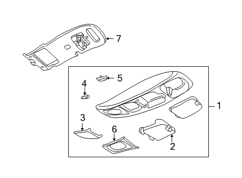 2003 Lincoln Aviator Overhead Console Diagram 4 - Thumbnail