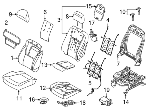 2022 Ford F-150 Front Seat Components Diagram 3 - Thumbnail