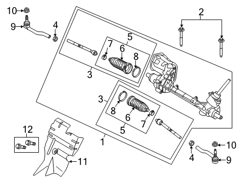 2017 Lincoln MKZ Outer Tie Rod, Passenger Side Diagram for DG9Z-3A130-A