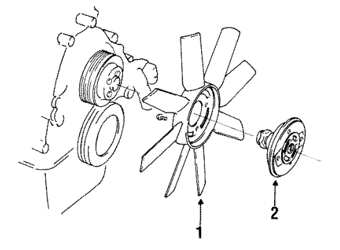 1995 Ford Ranger Cooling System, Radiator, Water Pump, Cooling Fan Diagram 1 - Thumbnail