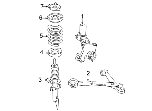 2004 Mercury Monterey Front Suspension, Control Arm, Stabilizer Bar Diagram 1 - Thumbnail