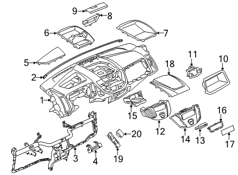 2018 Ford Transit-150 Instrument Panel Components Diagram 2 - Thumbnail