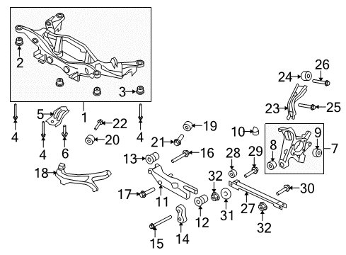 2009 Ford Taurus X Suspension Crossmember, Rear Diagram for 8G1Z-5R003-A