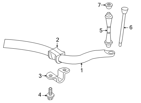 2008 Ford Explorer Stabilizer Bar & Components - Front Diagram 1 - Thumbnail