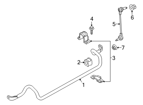 2012 Lincoln MKT Stabilizer Bar & Components - Front Diagram