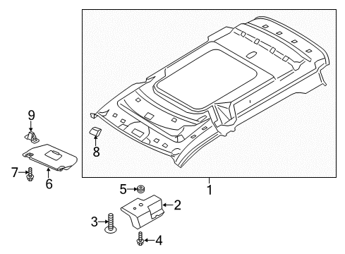 2018 Ford Transit Connect Interior Trim - Roof Diagram 3 - Thumbnail