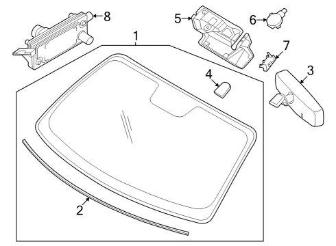 2024 Ford Mustang Mirror Inside, Rear Inner Diagram for PU5Z-17700-A