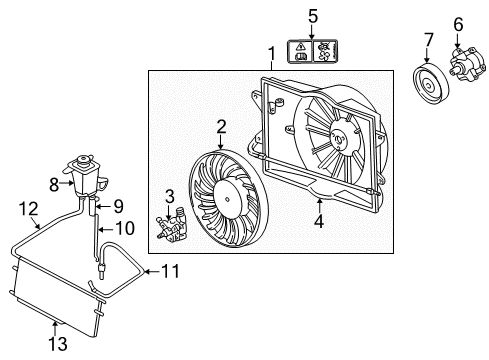 2002 Ford Thunderbird Fan & Motor Diagram for 6W4Z-8C607-A