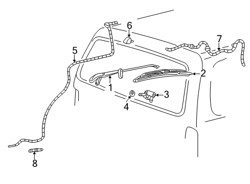2005 Ford Freestyle Wiper Arm Assembly Diagram for 6F9Z-17526-C