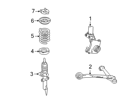 2007 Ford Freestar Front Suspension, Control Arm, Stabilizer Bar Diagram 1 - Thumbnail