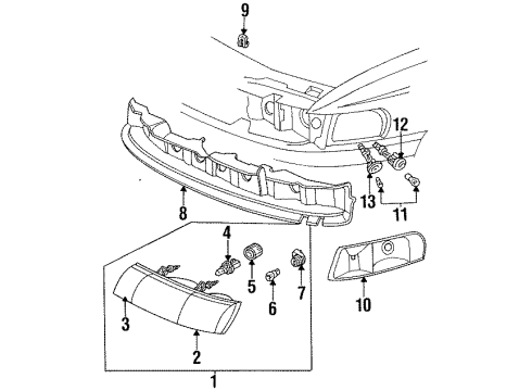 1992 Ford Taurus Socket & Wire, Rear Diagram for F1TZ-13411-F