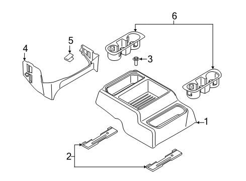 2022 Ford F-350 Super Duty Front Console Diagram 2 - Thumbnail