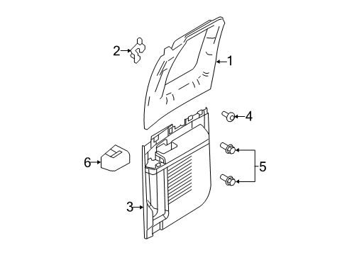 2014 Ford F-350 Super Duty Interior Trim - Rear Door Diagram 3 - Thumbnail