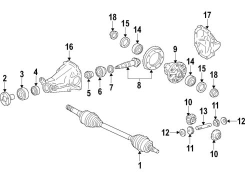 2021 Lincoln Navigator Rear Axle, Differential, Drive Axles, Propeller Shaft Diagram