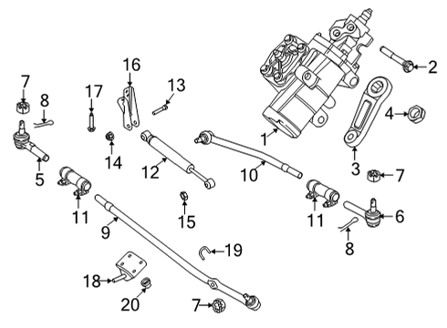 2015 Ford E-350 Super Duty Outer Tie Rod, Front Driver Side Diagram for 8C2Z-3A131-C