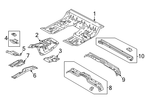 2018 Ford F-350 Super Duty Cab - Floor Diagram