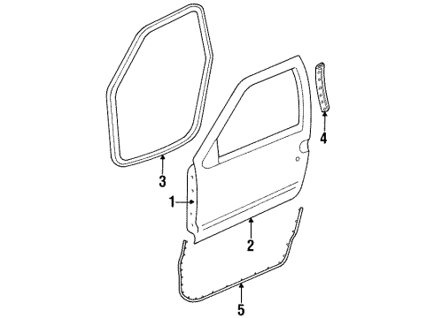 2000 Mercury Villager Lock, Passenger Side Diagram for 1F5Z-1221812-AA