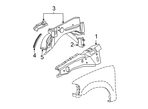 2005 Ford Expedition Structural Components & Rails Diagram