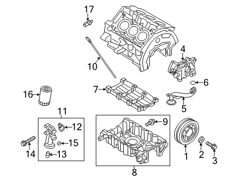 2014 Ford Police Interceptor Utility Engine Parts & Mounts, Timing, Lubrication System Diagram 1 - Thumbnail