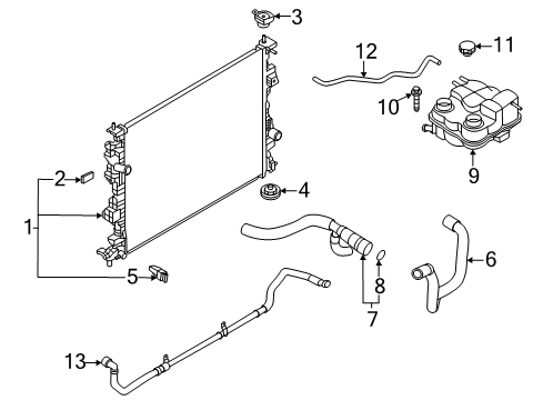 2020 Ford Escape Radiator & Components Diagram 4 - Thumbnail
