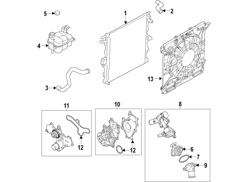 2020 Ford Police Interceptor Utility Fan & Motor Diagram for P1MZ-8C607-C