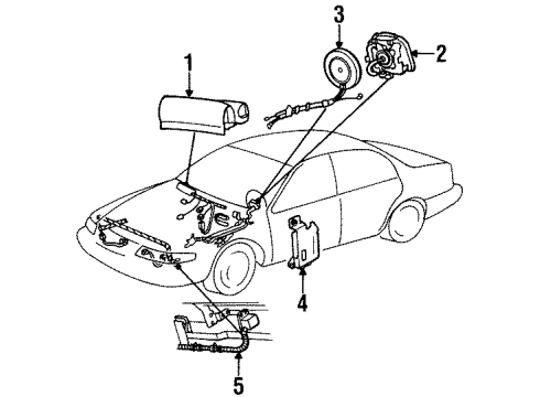 1997 Lincoln Continental Inflator Module, Prairie Tan Diagram for F7OZ54043B13AAE