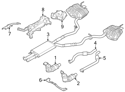 2021 Ford Police Interceptor Utility Exhaust Components Diagram 2 - Thumbnail