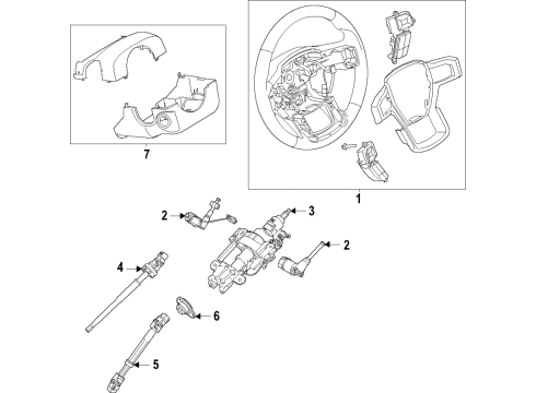 2021 Ford F-150 Steering Column & Wheel, Steering Gear & Linkage Diagram 1 - Thumbnail