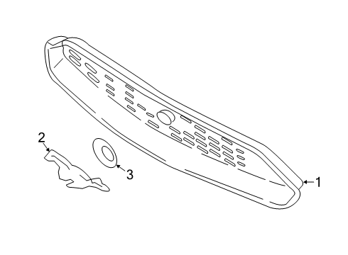 2021 Ford Mustang Grille & Components Diagram 2 - Thumbnail